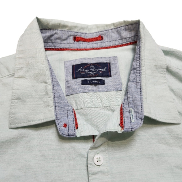 Men's Casual shirt Button down Short sleeves Cotton Size XL ACROSS THE POND - Picture 1 of 14